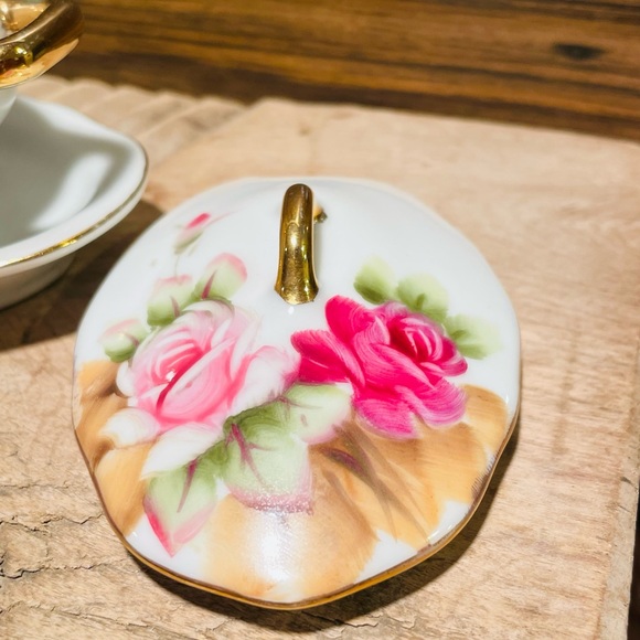 Vintage Lefton China Rose Pattern Covered Dish❤️ - Picture 10 of 12
